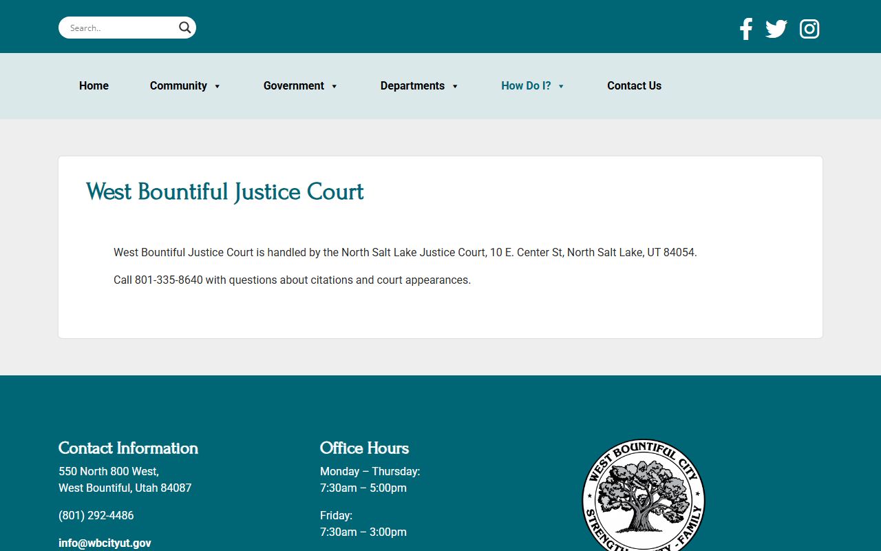 Bountiful court docket justice court resource