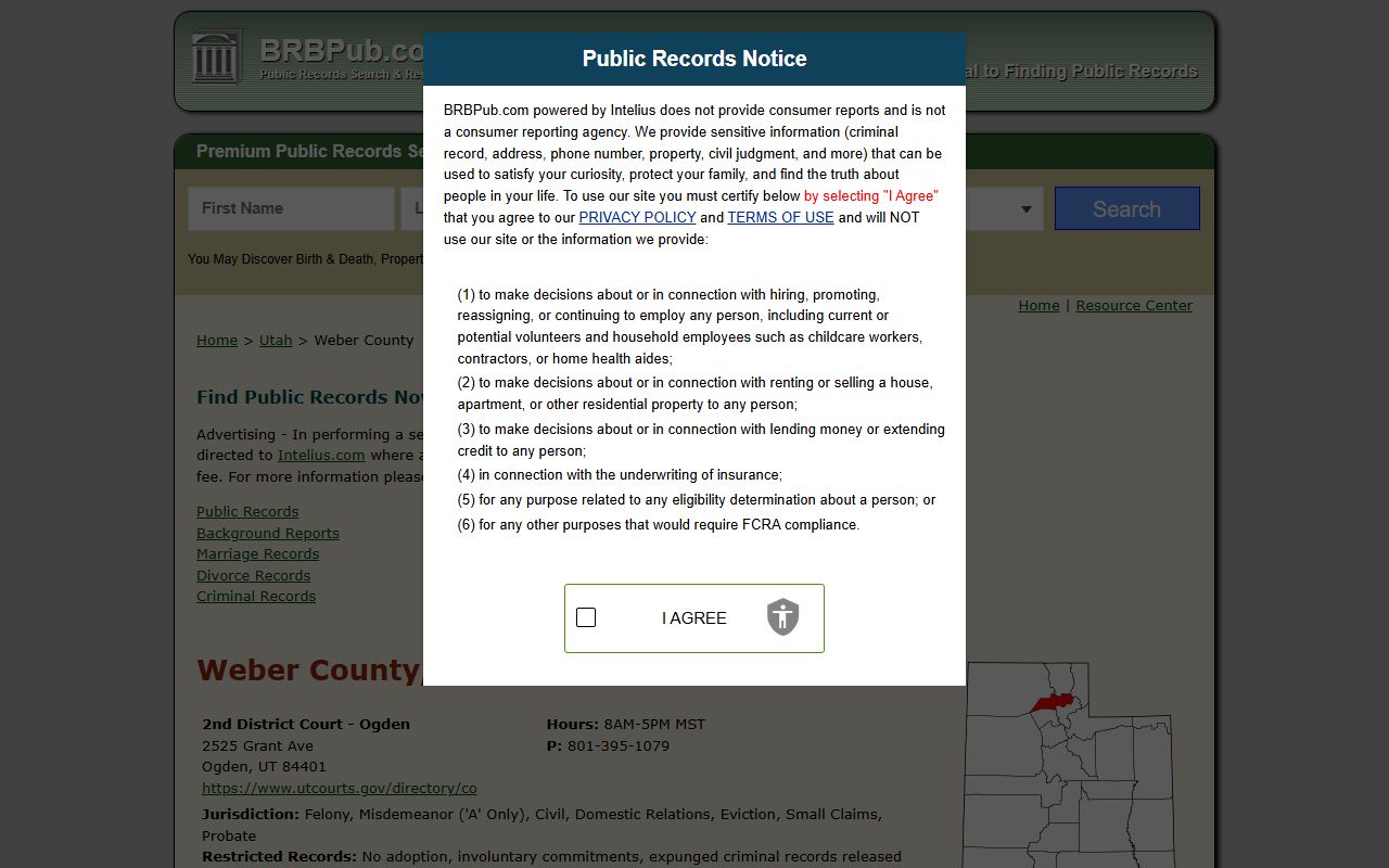 Roy court docket Weber County records resource