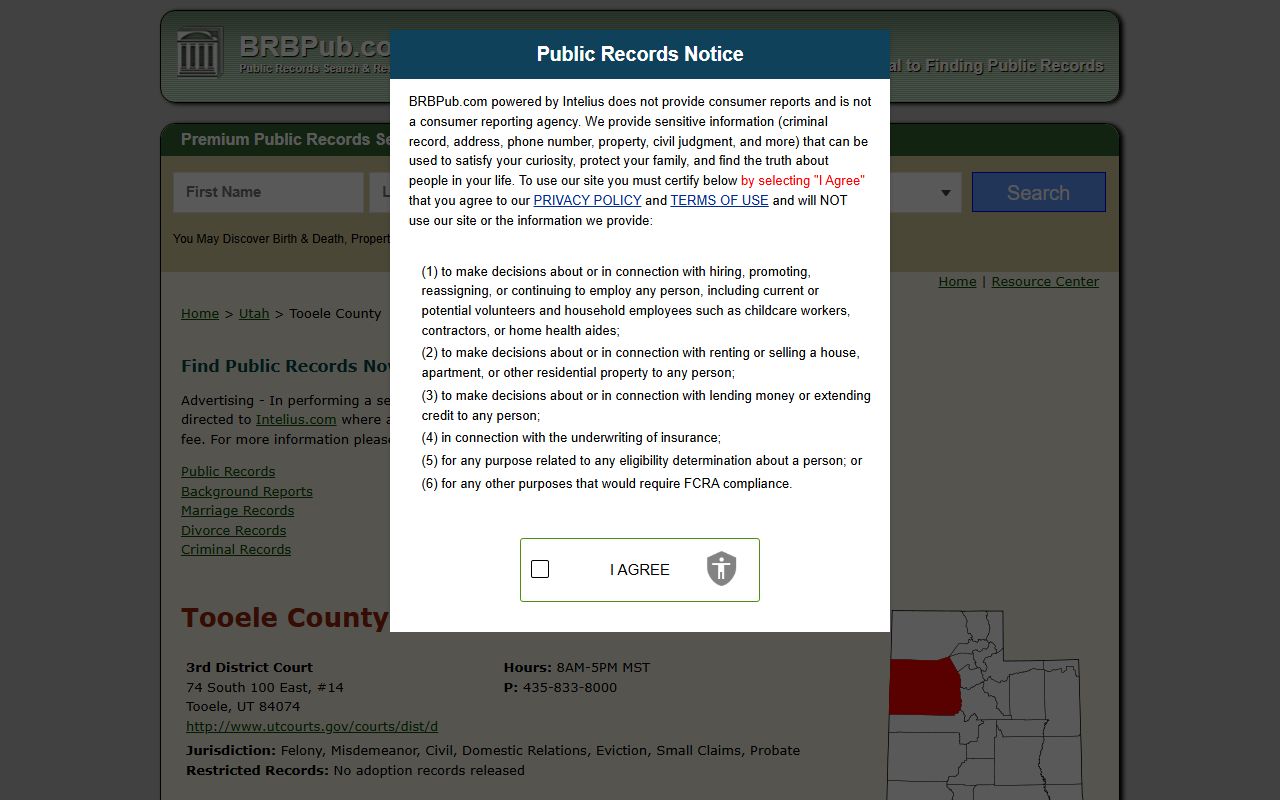 Tooele court docket county public records resource
