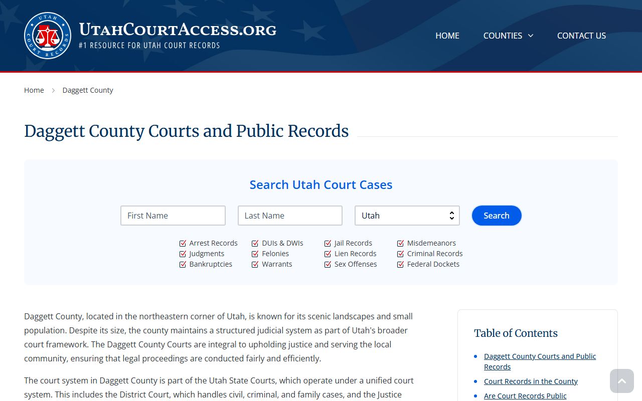 daggett county court docket manila utah justice court