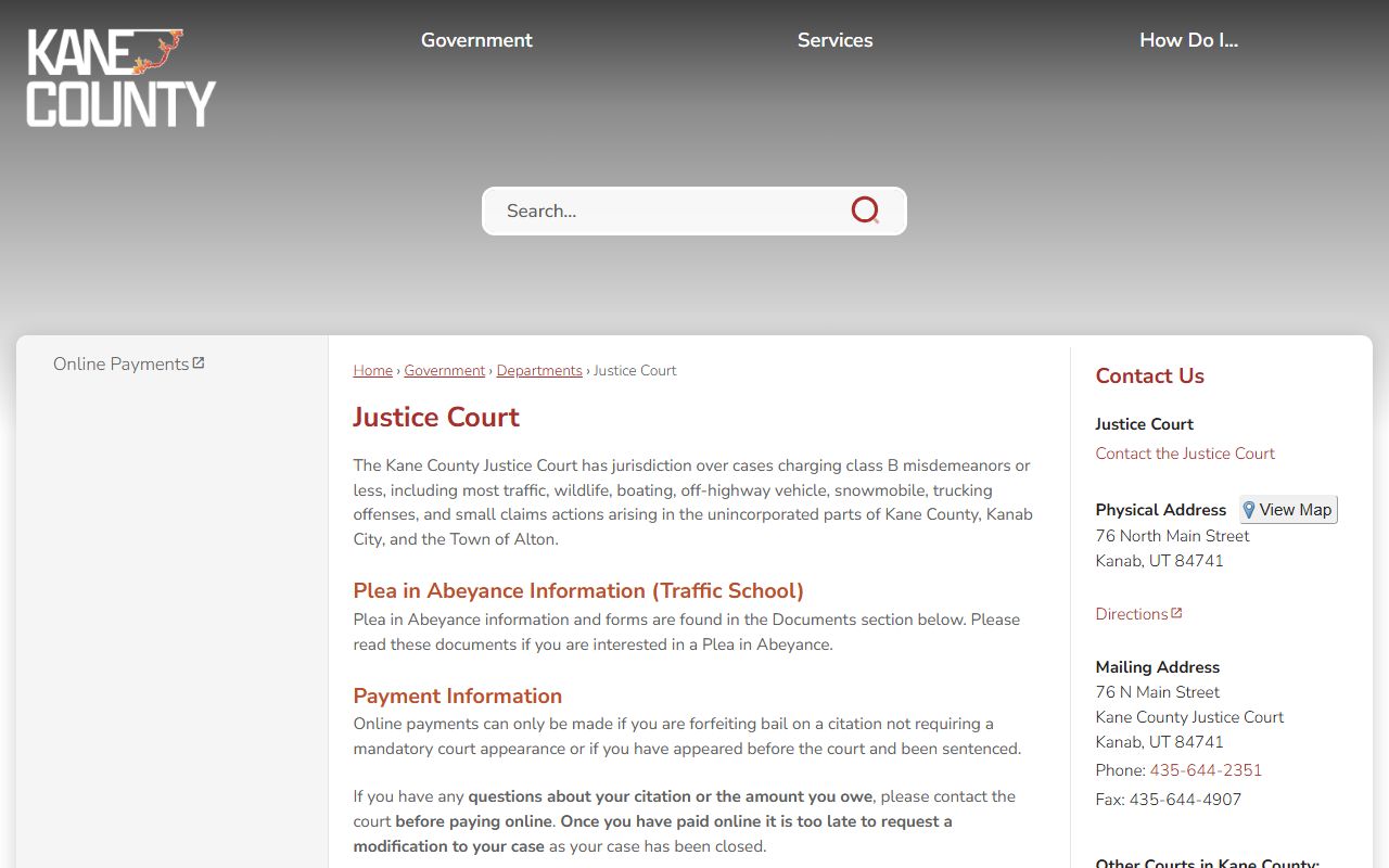 kane county court docket kanab justice court