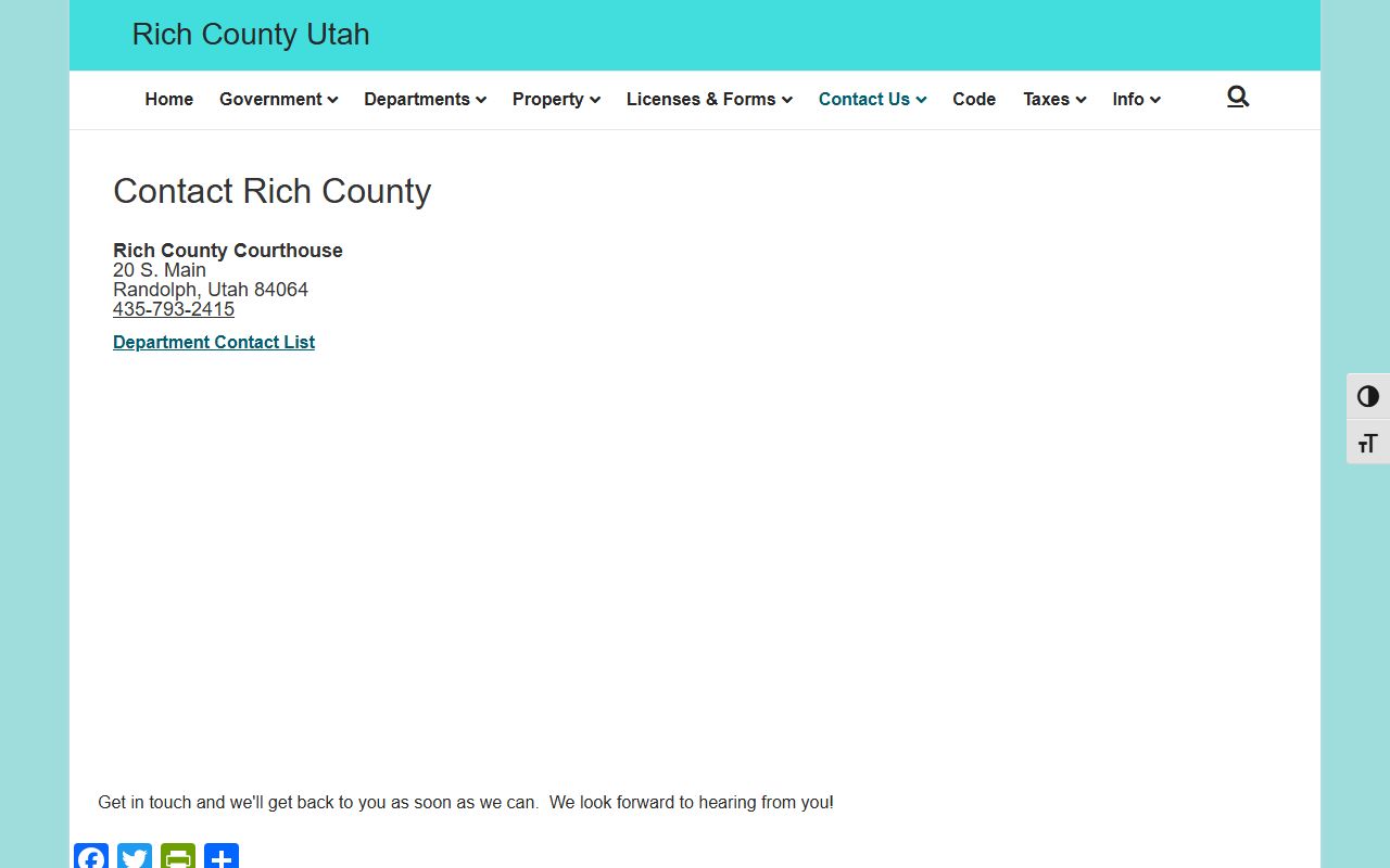 rich county court docket county contact directory