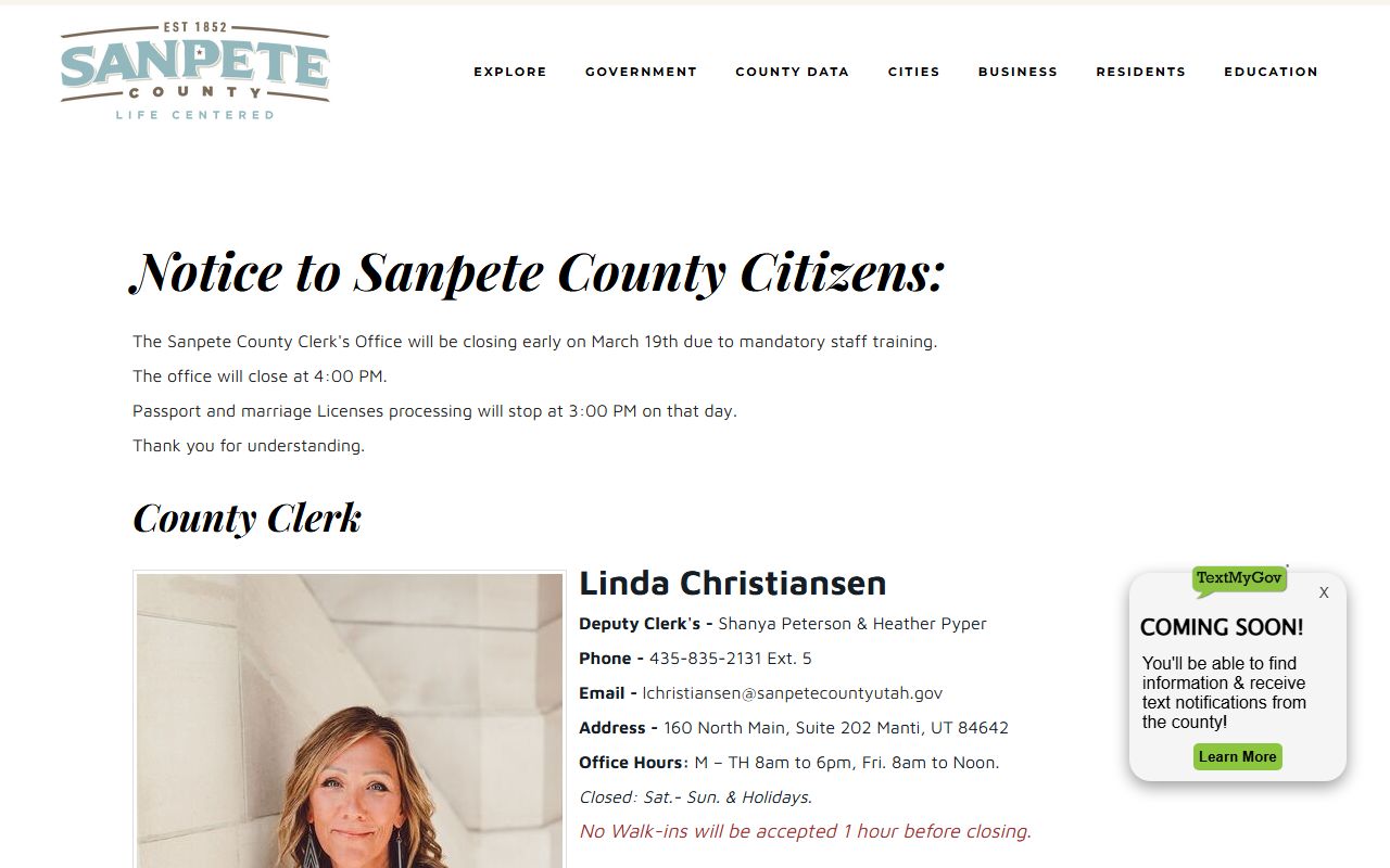 sanpete county court docket clerk official page