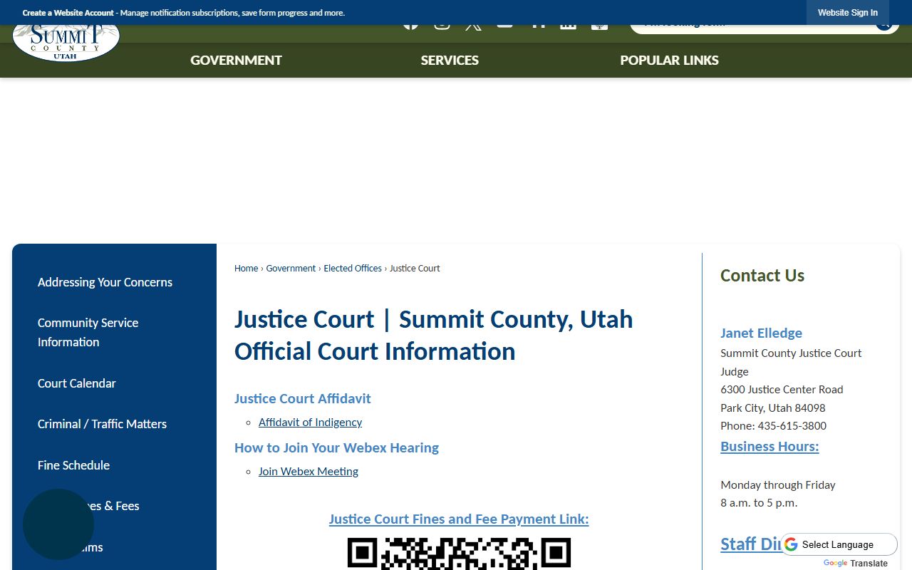 summit county court docket justice court information